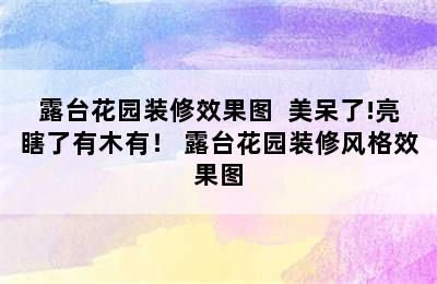 露台花园装修效果图  美呆了!亮瞎了有木有！ 露台花园装修风格效果图